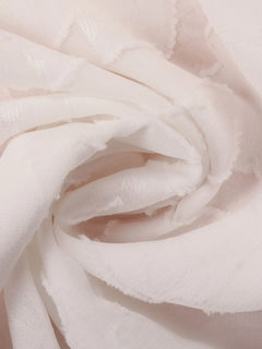 Close-up of soft, sheer white fabric perfect for a Full Size Collared Neck Long Sleeve Shirt Plus Size.