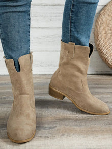 Western Style Block Heels Boots
