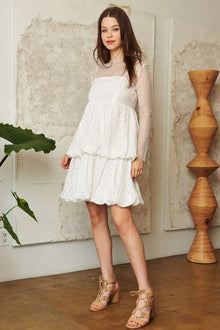 Davi & Dani Checker Print Side Pockets Textured Mini Dress