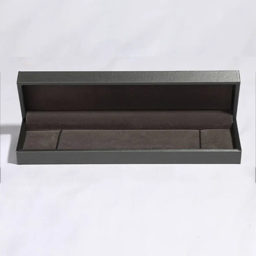 Elegant black jewelry box for storing 24 Carat Moissanite 925 Sterling Silver Heart Bracelet.