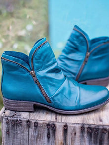 Round Toe Block Heels Boots