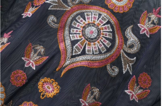 Sheer Mesh Floral Embroidery Top - Empire Wardrobe