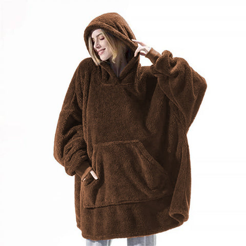 Comfortable Loose Double-Sided Fleece Wearable Blanket - Empire Wardrobe