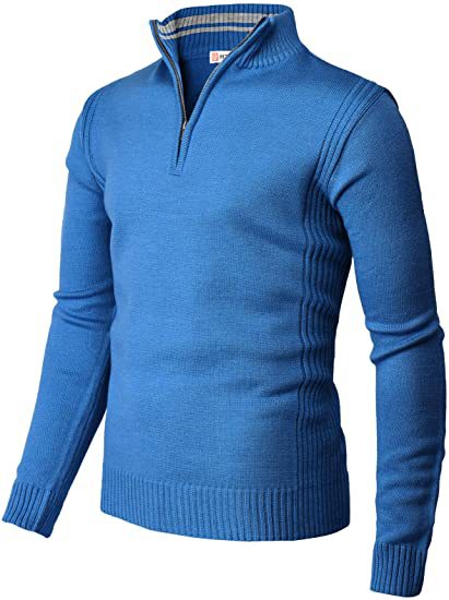 Men's Casual Slim Pullover Knit Zipper Stand Collar Polo Shirt - Empire Wardrobe