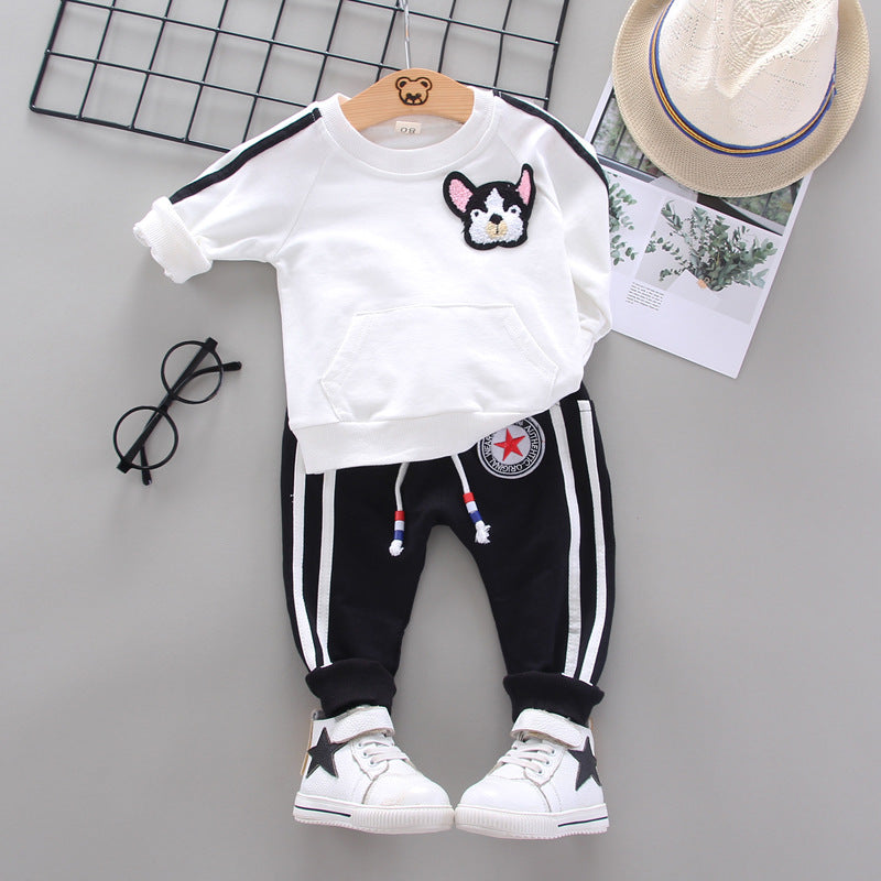 Round Neck Long-sleeved Sweater And Trousers Two-piece Children's Suit - Empire Wardrobe