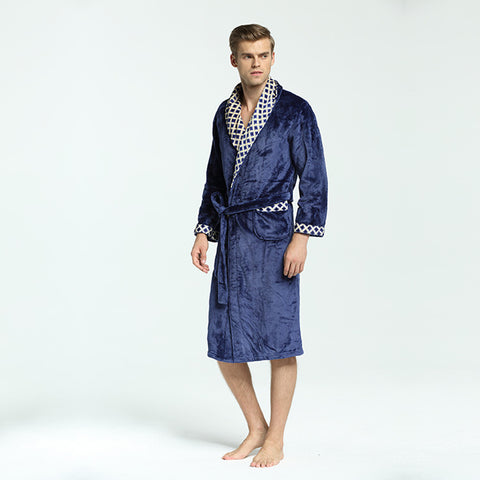 Men's Soft Flannel Coral Fleece Nightgown - Empire Wardrobe