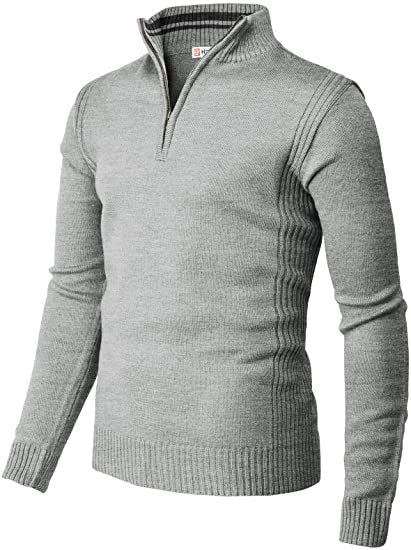 Men's Casual Slim Pullover Knit Zipper Stand Collar Polo Shirt - Empire Wardrobe