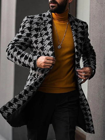 Winter Mid Length Suit Collar Coat