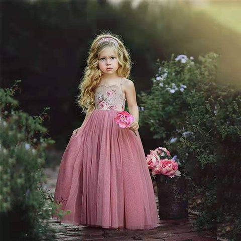Flower Print Suspender Princess Dress